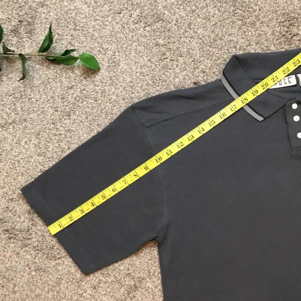 NWT Vintage 80s 90s Badge Gray Polo Shirt Sz Large